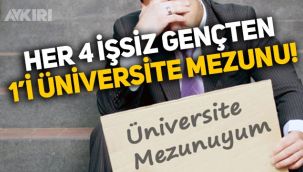 Türkiye'de her 4 işsiz gençten 1 tanesi üniversite mezunu!