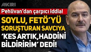 Barış Pehlivan: Süleyman Soylu, FETÖ'nün mülki idare yapılanmasını soruşturan savcıya 