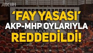 'Fay Yasası' AKP ve MHP'nin oylarıyla reddedildi!