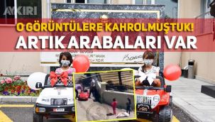 Mansur Yavaş'ın talimatıyla Kağıt toplayıcısı o çocuklara akülü araba hediye edildi