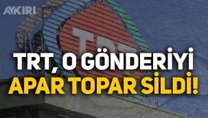 TRT, yaptığı paylaşımı, gökkuşağı renkleri var diye sildi!