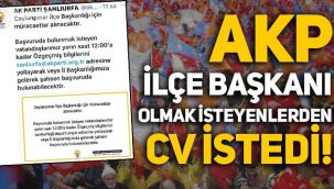 AKP ilçe başkanı bulabilmek için sosyal medyadan 'CV' istedi!