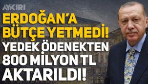 Erdoğan'a bütçe yetmedi: 3.1 milyar lira bütçesi olan Saray'a, yedek ödenekten 800 milyon lira aktarıldı