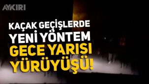 Kaçakların yürüyüşü geceleri devam ediyor: Van Erciş'ten gelen yeni görüntüler!