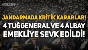 Jandarmada kritik gece yarısı kararları: 4 Tuğgeneral ve 4 albay emekliye sevk edildi!