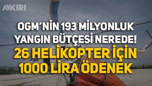 Orman Genel Müdürlüğünün 193 milyonluk yangın bütçesi nerede? 26 helikopter için 1000 lira ödenek!