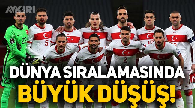 A Milli Takım dünyada kaçıncı sırada? Milli Takım'dan FIFA dünya sıralamasında büyük düşüş!