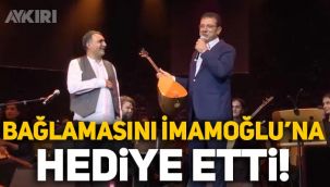 Erdal Erzincan bağlamasını Ekrem İmamoğlu’na hediye etti