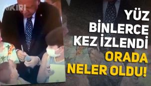 Erdoğan'ın parmağıyla küçük çocuğun kafasına vurduğu görüntüler yüz binlerce kez izlendi
