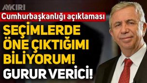 Mansur Yavaş'tan Cumhurbaşkanı adaylığı açıklaması: Gurur verici!