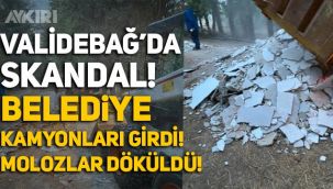 Validebağ Korusu'nda skandal! Üsküdar Belediyesi kamyonları girdi, molozlar döküldü