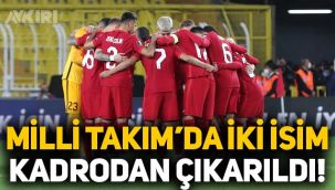 A Milli Takım'da iki futbolcu kadrodan çıkarıldı