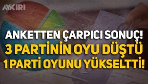 Anket: Millet İttifakı, Cumhur İttifakı’nı geçti, 3 partinin oyu düştü!