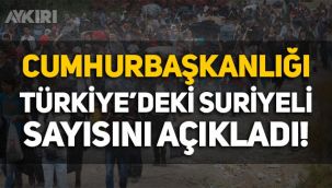 Cumhurbaşkanlığı, Türkiye'deki Suriyeli sayısını açıkladı