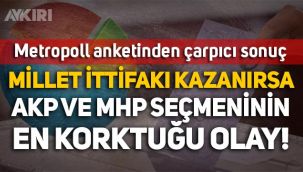 Metropoll anketi: Millet İttifakı kazanırsa AKP ve MHP seçmeninin en korktuğu olay!