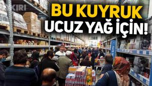 Sivas'ta ucuz ayçiçek yağı satan markette kuyruk oldu, müşteriler saatlerce sıra bekledi