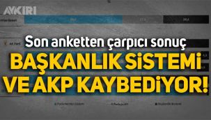 Son anketten çarpıcı sonuç: Başkanlık sistemi ve AKP kaybediyor!