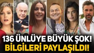 136 ünlü isme büyük şok: Bilgileri paylaşıldı! İrem Sak, Simge Sağın, Serdar Ortaç...