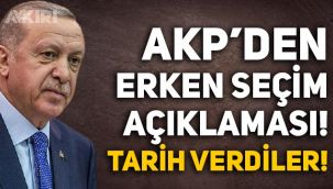 AKP'den erken seçim açıklaması: Tarih verdiler