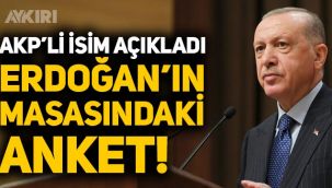 AKP'li Mustafa Şen, Erdoğan'ın masasındaki anketi açıkladı