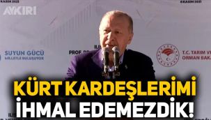 Erdoğan: Kürt kardeşlerimi ihmal edemezdik