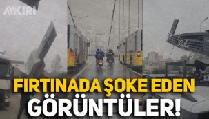 İstanbul'u fırtına vurdu, şoke eden görüntüler! Saat kulesi devrildi, çatılar uçtu