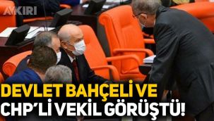 MHP lideri Devlet Bahçeli ve CHP'li vekil Meclis'te görüştü