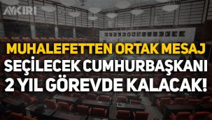 Muhalefetten ortak mesaj: Seçilecek Cumhurbaşkanı 2 yıl görevde kalacak