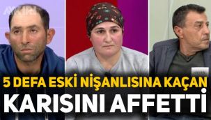 Serap Paköz'ün Gerçeğin Peşinde programında 5 kez nişanlısına kaçan kadını kocası affeti