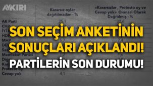 Son seçim anketi açıklandı: Partilerin oy oranı belli oldu