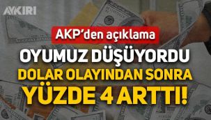 AKP'den açıklama: Oyumuz düşüyordu dolar olayından sonra yüzde 4 arttı!