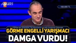 Görme engelli Şafak Bey, Kim Milyoner Olmak İster yarışmasına damga vurdu