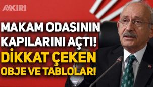 Kemal Kılıçdaroğlu'nun makam odası görüntülendi! Tablo ve objeler dikkat çekti, 4 akıllı maymun heykeli
