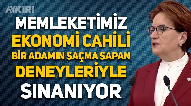 Meral Akşener'den Erdoğan'a sert sözler: Memleketimiz ekonomi cahili bir adamın saçma sapan deneyleriyle sınanıyor