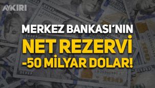 Merkez Bankası'nın net rezervi eksi 50 milyar dolar!