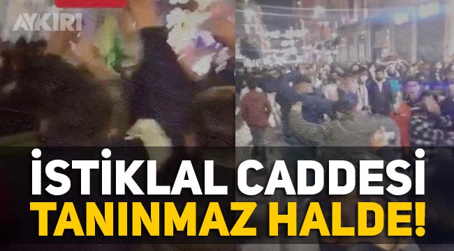 31 Aralık gecesi Taksim İstiklal Caddesi'nde kaydedilen görüntüler sosyal medyanın gündemine oturdu