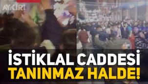 31 Aralık gecesi Taksim İstiklal Caddesi'nde kaydedilen görüntüler sosyal medyanın gündemine oturdu