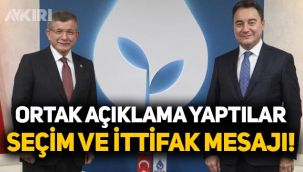 Ali Babacan ile Ahmet Davutoğlu'ndan seçim ve ittifak mesajı