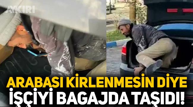 Antalya'da akılalmaz görüntü: Arabası kirlenmesin diye işçiyi bagajda taşıdı