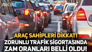 Araç sahipleri dikkat: Zorunlu trafik sigortasında zam oranları belli oldu