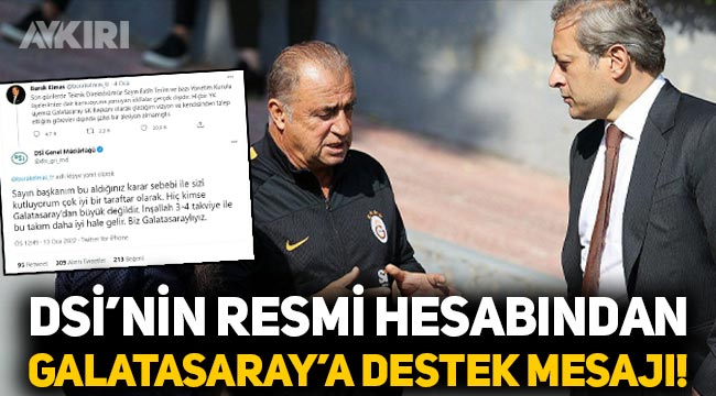 DSİ'nin resmi hesabından Galatasaray'a destek mesajı!