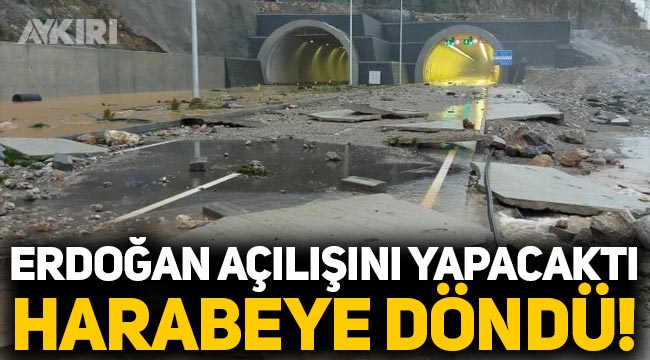 Erdoğan'ın açılışını yapacağı Kilimli Sahil Yolu fırtınada harabeye döndü