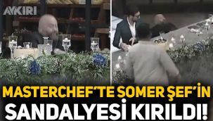 MasterChef'te Somer Sivrioğlu'nun sandalyesi kırıldı, yere düştü