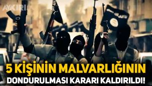 Resmi Gazete'de yayımlandı: IŞİD ve El-Kaide bağlantılı 5 kişinin malvarlığının dondurulması kararı kaldırıldı