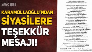 Temel Karamollaoğlu'ndan siyasilere geçmiş olsun teşekkürü