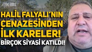 Kıbrıs'ta suikasta uğrayan Halil Falyalı'nın cenazesinden ilk görüntüler! Birçok siyasetçi katıldı