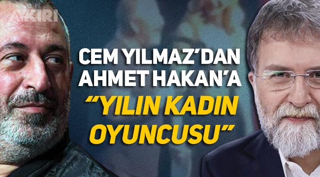 Cem Yılmaz'dan Ahmet Hakan'a olay gönderme: "En iyi kadın oyuncu ödülü Ahmet Hakan'a"