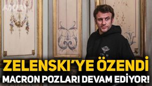Fransa Cumhurbaşkanı Macron, Zelenski'ye özendi: Fotoğrafları gündem oldu