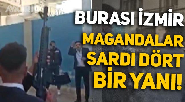 İzmir'de magandaların balkondaki çocuklara rağmen havaya ateş açtığı görüntüler şok etti