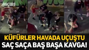 Kadıköy'de küfürler havada uçuştu, Saç saça baş başa kavga ettiler!
